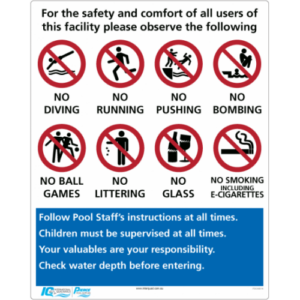 Pool Rules Sign - A