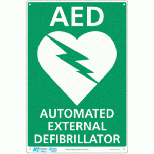 Emergency AED Automated External Defibrillator Sign